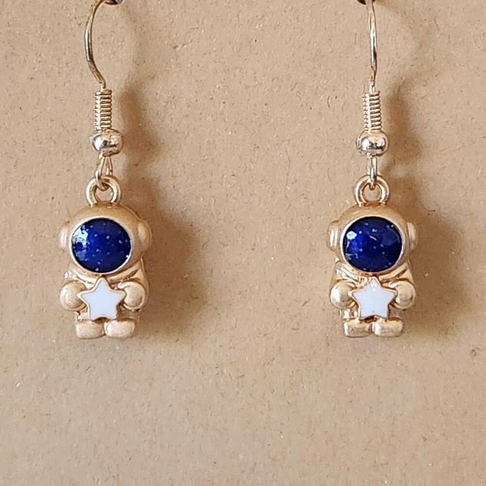 Astronaut with Star Earrings